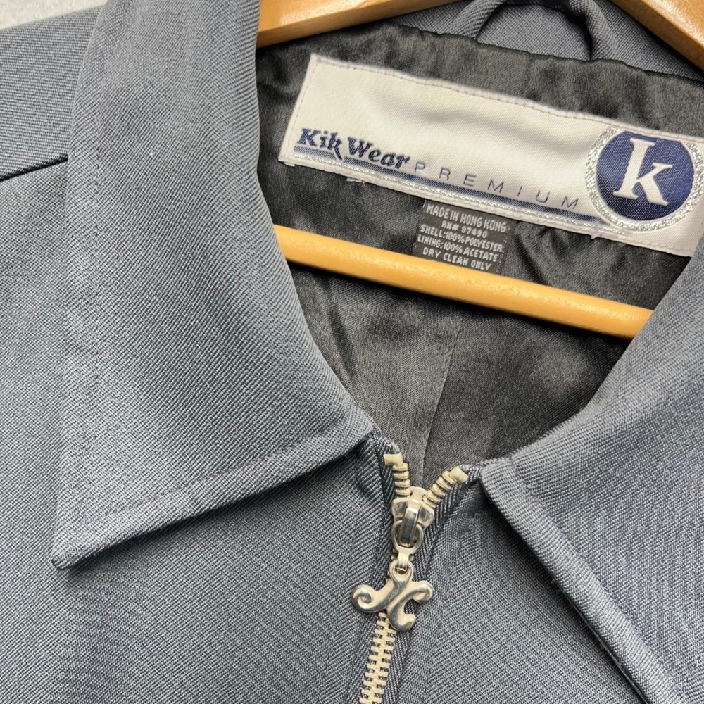 Vtg Kit Wear Premium Jacket Mens L Gray‎ Zip Front Minimalist Workwear Hong Kong